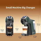 KOTLIE Espresso 5in1 Single Serve Coffee Maker, 19Bar Cappuccino&Latte Maker, Cold&Hot Brewing Coffee Machine for K*cup/NES*presso Original/D*olce G*usto/Ground Coffee/44mm ESE(Dark Green)