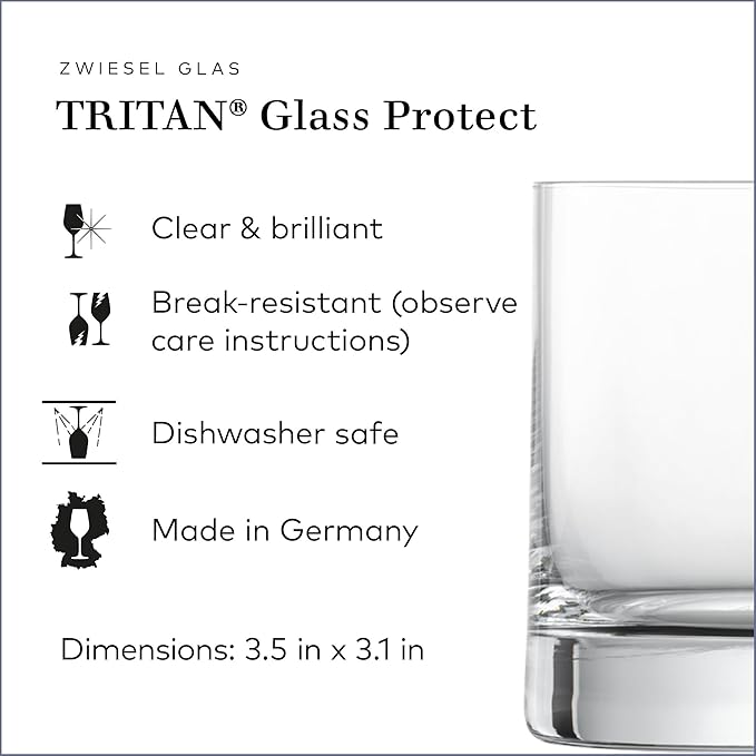 ZWIESEL GLAS Paris Whiskey Glass 10.5 Ounce (Set of 6), Tumbler for Whiskey, Dishwasher-Safe Tritan Crystal Glasses, Made in Germany