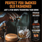 Whiskey Cocktail Smoker Kit with Torch, Old Fashioned Syrup & 8 Flavors Wood Chips - Premium USA Oak Smoker - Old Fashioned Smoker Kit - Bourbon Gifts for Men (with Butane)