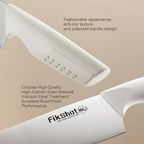 Knife Set, FIKSHOT 6-Piece Kitchen Knife Block Set with & Built-In Sharpener, Dishwasher Safe High Carbon Stainless Steel Blades, Rust-Resistant – Ideal Housewarming Gift