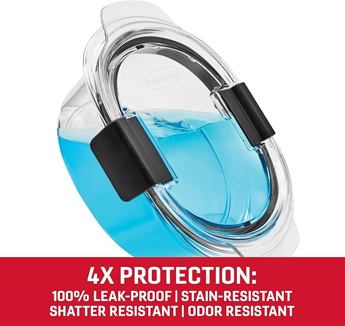 Rubbermaid Brilliance® Round Leak Proof Food Storage Containers, 6 Piece Set (Pack of 2)