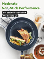 Nonstick Frying Pan, 11-Inch Enameled Carbon Steel Pan, Stay-Cool Wooden Handle Stir-Fry Pan, Non Toxic, PTFE & PFOA Free Oven-Safe, Season-Free Carbon Steel Skillet For All Stovetops