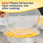 IDL Packaging 9" Round Aluminum Foil Pans with Dome Lids (Pack of 100) - Disposable Aluminum Container with Clear Plastic Lids - Great for Baking, Cooking, Serving