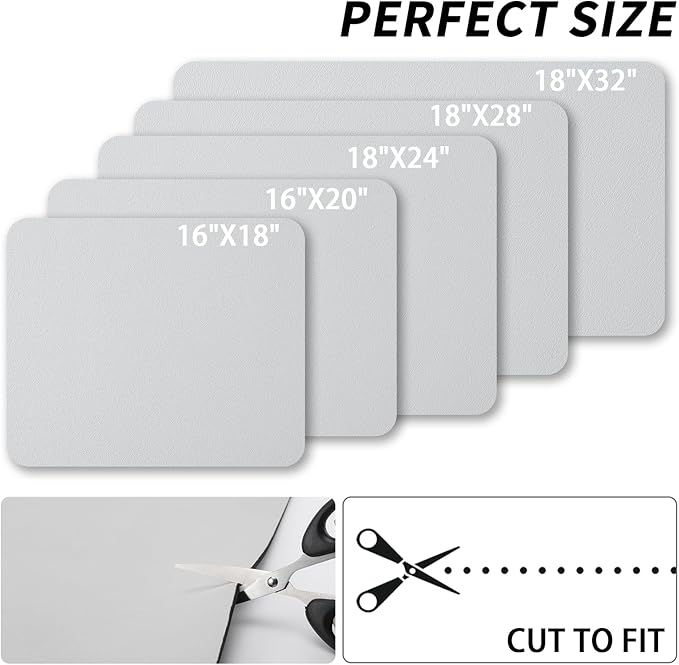 Dish Drying Mat for Kitchen Counter, Heat Resistant Drainer Mats with Non-slip Rubber Backed, Hide Stain Kitchen Super Absorbent Draining Mat, Easy to Clean Dish Rack Pad, Light Grey 18"x28"