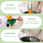 21.5QT Stainless Steel canning pot with rack and lid & canning kit set,water bath canner for canning Beginners,7 pcs Canning Supplies Kit,Compatible with natural gas and induction cookers