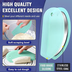 Walfos Dough Scraper Set of 3, Flexible Silicone Bowl Spatula, Kitchen Plastic Bench Dough Scraper Tool for Bread Dough, Sourdough, Cake, Fondant Icing, Blue & Teal/Aqua…
