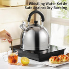 Whistling Tea Kettle, 3.17 Quart/3L Stainless Steel Tea Pot, Stove Top Tea Kettle，Induction Teakettle with Anti-Heat Handle (Mirror Polish)