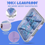 MaMix Kids Lunch Box Stainless Steel,3 Compartments Leak-Proof Bento Box for Kids for Sandwich, Lunch Containers Freezer Safe (purple)