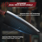 Japanese Chef Knife Set - 3 PCS Kitchen Utility Knife Sets for Cooking, Meat Cleaver Knives Set with Full Tang Wooden Handle, Gift for Birthday