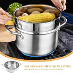 Stainless Steel Steamer Pot 8.6 Inches Round Cooking Rack Food Steamer Basket Insert for Kitchen Dim Sum Dumplings Bun(22cm)