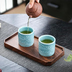 Ceramic Espresso Cups Set of 2 or 4-3oz Demitasse Cups for Coffee & Tea, No Handles, Durable & Dishwasher Safe (blue, 2)