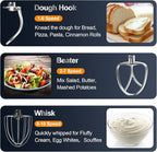 Stand Mixer, 6.5QT 10-Speed Tilt-Head Electric Stand Mixer, 3-In-1 Kitchen Mixer with Bowl, Dough Hook, Whisk and Beater, Food Mixer for Baking, Cake and Most Home Cooks, Black