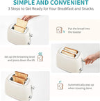 Ultrean Toaster 2 Slice with Extra-Wide Slot for Toasting Bagels, Breads, Waffles & More, Stainless Steel Material with Removable Crumb Tray, 6 Browning Settings