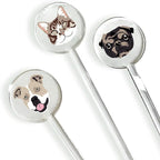 Personalized Dog Drink Stirrers, Custom Wedding Pet Illustration Acrylic Sticks for Wedding Cocktails, Unique Party Favors & Reception Decor Style 4