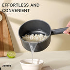 JEETEE Titanium Sauce Pan with Lid, 1.5 QT Non Stick Cooking Pots, Oven & Dishwasher Safe, Ideal for Sauces Soups and Heating Milk, PFOA/PFAS Free (Gray)