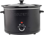 Courant Slow Cooker 5.5 Quart Crock, with Easy Cooking Options, Dishwasher Safe Pot and Glass Lid, Matte Black
