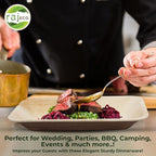 Raj Disposable Palm Leaf Plate [100-Pack] Large Square Plates Strong and Reusable Party Plate Like Bamboo Plates - Decorative Compostable Tableware for Lunch, Dinner, Birthday, Camping