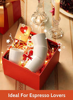 Sweese 3.5oz Porcelain Espresso Cups Set of 4, Mini Coffee Mugs Demitasse Cups - White