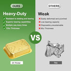 11"×8"×2" - 20 Pack 5LB/80oz Gold Aluminum Foil Pans with Lids Heavy Duty, Foil Food Containers with Lids, Tin Foil Pans for Baking, Meal Prep, Freezer, Heating and Takeout