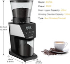 BioloMix Conical Burr Coffee Grinder Electric, Espresso Coffee Grinder with 30 Precise Settings for 1-12 Cups, Coffee Grinder Electric with LCD Screen Display,Touchscreen, Anti-static，Black