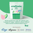 Craftmix Mint Mojito, Makes 12 Drinks, Rum Cocktail Mixers, Instant Skinny Cocktail and Mocktail Mix - Made With Real Fruit - Vegan Low-Carb, Low-Sugar, Non-GMO, Dairy Free, Gluten Free, Easy to Mix