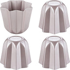 CHEFMADE Pandoros Cake Mold, 3 Inch 4Pcs Non-Stick Small Octagonal Muffin Bakeware for Oven and Instant Pot Baking (Champagne Gold)