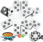 Dual-Use Silicone Pan Protectors for Stacking & Trivets for Hot Dishes | Silicone Trivet Mat | Perfect for Pot and Pan Protectors | 2-Pack Medium (12.5in) Cookware Protectors (M2-WHT/Grey)