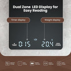 Mini Coffee Scale with Timer, Maestri House Rechargeable Espresso Scale, 2kg/0.1g Accurate Scale for Espresso and Pour-Over Coffee, Portable Digital Kitchen Scale with Automatic Timing-Black