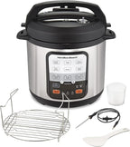 Hamilton Beach 6-in-1 Electric Pressure Cooker with Temperature Probe, Slow Cooks, Sautés, Browns, Steams, Rice Function, Egg and More, 6 Quart Capacity, Stainless Steel (34506)