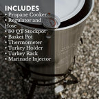 GasOne 30QT Turkey Fryer Set and Seafood Boil with Propane Gas Burner, Perforated Basket – Perfect Outdoor Cooker for Crawfish, Crab, Shrimp, Lobster, and Frying – Complete Outdoor Cooking Kit