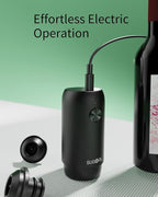 Electric Wine Saver & Preserver Pump with Vacuum Wine Stopper, Rechargeable, 4 Reusable Wine Stoppers, Wine Sealer, Keep Wine Fresh for Days