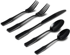 Alata Kate Black Mirror 40-Piece Silverware Set,Service for 8,Stainless Steel Flatware Set,Mirror Cutlery Set,Dishwasher Safe