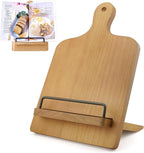Cookbook Stand Wooden Recipe Book Holder: Wood Cookbook Stand for Kitchen Counter - Adjustable Tablet Cook Book Recipe Stand Thanksgiving Day Christmas Gift for Mother, Grandma, Women