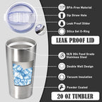 20 oz Tumbler Coffee Tavel Tumblers Bulk with Lid Stainless Steel Double Wall Vacuum Insulated Mug Powder Coated Cups fit Car Cupholder for Hot and Cold - Stainless Steel, 12Pack