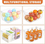 12 Pack Large Clear Plastic Storage Bins,Plastic Containers with Handle for Pantry Organizer and Storage,Perfect for Kitchen,Fridge,Cabinet, Closet,Bathroom Under Sink Storage