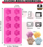 Silicone Molds Puppy Dog Paw and Bone Molds for Baking,Chocolate Molds,Silicone Dog Treat Mold - 6 Pack