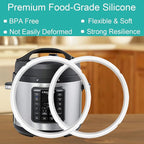 2-Pack Original Sealing Ring for Crock Pot 8 Quart Pressure Cooker, Silicone Gasket for Crockpot pressure cooker 8Qt, Replacement Parts for CrockPot pressure cooker 8 Quart [SCCPPC800-V1], Clear
