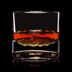 LIITON Smoky Mountain Heavy Crystal Whiskey Glasses Gift Set of 2, Thick Freezable Bourbon Glass 1lb Each, Premium Whiskey Gifts for Men, Frozen Crystal Chills Cocktails, 10 oz