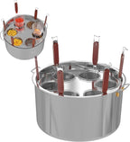 Large Pasta Cooker with Strainer,53.22 Qt. Commercial Pasta Pot,Stainless Steel Pasta Cooker Insert Set with Strainer Basket,Multipots Cooking Tool for Commercial Restaurant,6 Holes