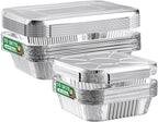 20 Set Disposable Aluminum Pans with Lids Assorted Sizes - 10 Large 10.25x12 Foil Pans Half Size & 10 Small 8x8 Tin Foil Baking Pans, Tin Trays Containers for Meal Prep, Food Cooking, Roasting