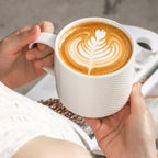 Hasense Coffee Mugs,15oz Coffee Cups Set of 4 with Stackable Storage Rack, Durable Porcelain, Microwave & Dishwasher Safe, Space-Saving Mug Set for Kitchen and Office, Multi Color