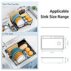 Dish Drying Rack for Kitchen Counter, Space-Saving Dish Rack, Multifunctional Dish Drainer Rack, Sink Kitchen Dishes Strainer, Dryer Rack with Drain Board, and Cutlery Holder,Small Size Black