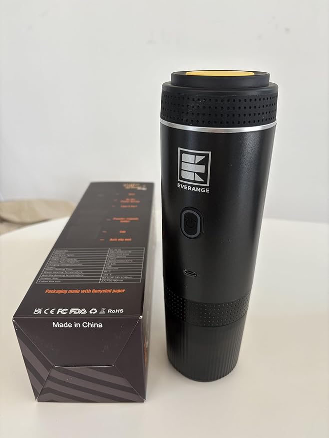 Portable Electric Espresso Machine, Travel Coffee Maker Brewer Compatible with Ground Coffee & NS Capsules (Black with LCD Screen)