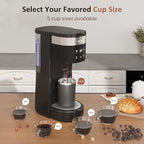 SUNVIVI Iced Coffee Maker, Single Serve Coffee Maker with 3 Brewing Options for K Cup Pod or Ground Coffee, 30oz Removable Water Reservoir & Reusable Filter, Ideal for Home & Office, Black