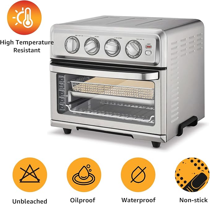 9 x11 inch Air Fryer Parchment Paper Squares, 100 Sheets Unbleached Pre-Cut Baking Disposable Paper Liner for Cuisinart Non-Stick Air Fryer Toaster Oven