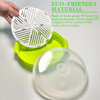 Microwave Steamer for Vegetables, Plastic Microwave Vegetable Steamer with Lid for Vegetables Prep Seafood Fish Cooking, Green-Round, 10Inch