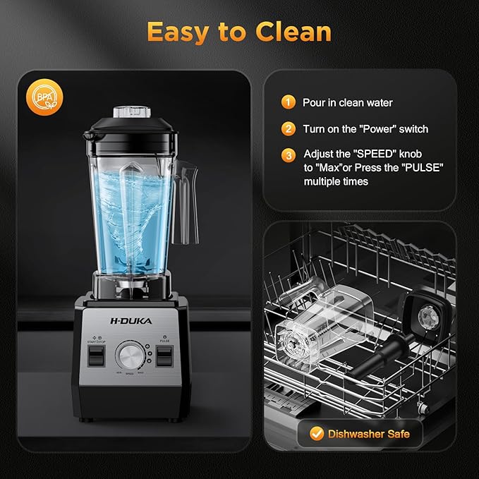Smoothie Blender, 1400 Watt Powerful Blender for Smoothies, 64oz Capacity Countertop Blenders for Kitchen with BPA Free Container, Ice Crushing, Frozen Drinks, Puree, Protein Shakes