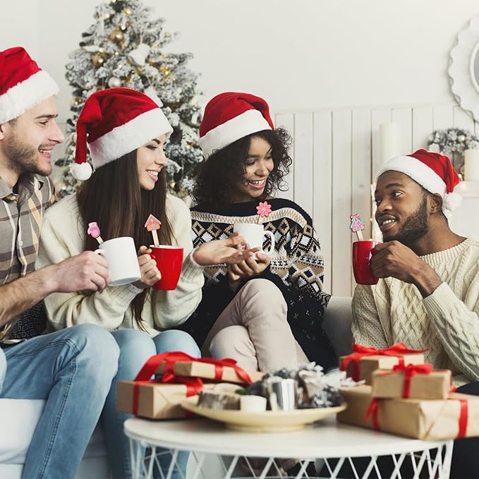 Jinei 120 Pcs Christmas Gingerbread Coffee Stir Sticks Natural Wooden Disposable Drink Stirrers for Hot Chocolate Milkshake Cocktail Restaurant Home Office