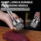 Stainless Steel Meat Tenderizer Tool with 21 Sharp Needles - A Meat Tenderizer Mallet for Chicken and Beef, Durable Meat Mallet Hammer, Easy-Grip Meat Hammer Tenderizer