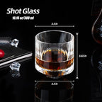 KAMMAK Crystal Whiskey Glasses Set of 2, 10.15 oz (300 ml) Hand Blown Old Fashioned Tumbler, Thick Base Glass with Delicate Rim & Seamless Design for Scotch, Bourbon, Cocktails, Lead-Free Barware